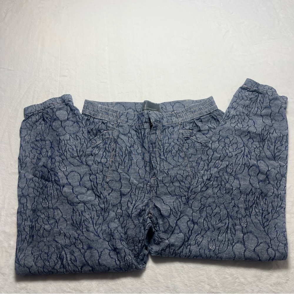 Anthropologie Blue‎ and Gray Patterned  joggers